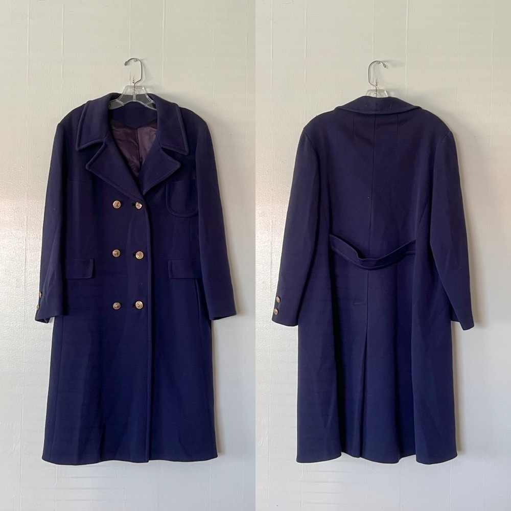 VINTAGE Double Breasted Purple(ish) Blue Women’s Trench Coat Union Made